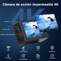 Cámara Deportiva 4K - Incluye 10 accesorios