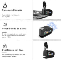 Candado con Alarma para Moto, Puerta, Bicicleta y más