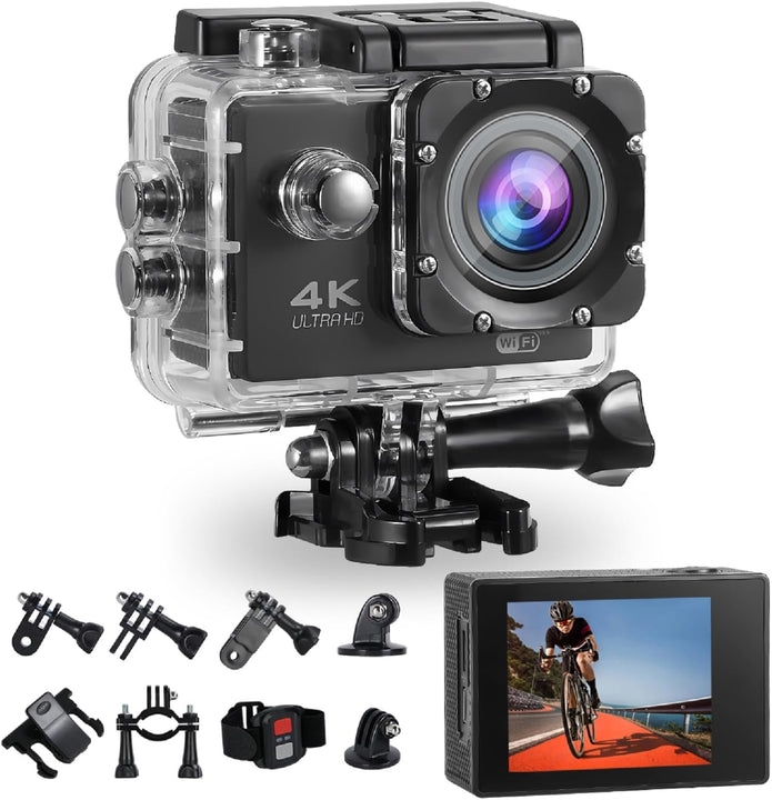 Cámara Deportiva 4K - Incluye 10 accesorios