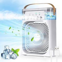 Aire Acondicionado Portátil 3 en 1 – Humidificador de Hielo y Luz LED