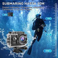 Cámara Deportiva 4K - Incluye 10 accesorios