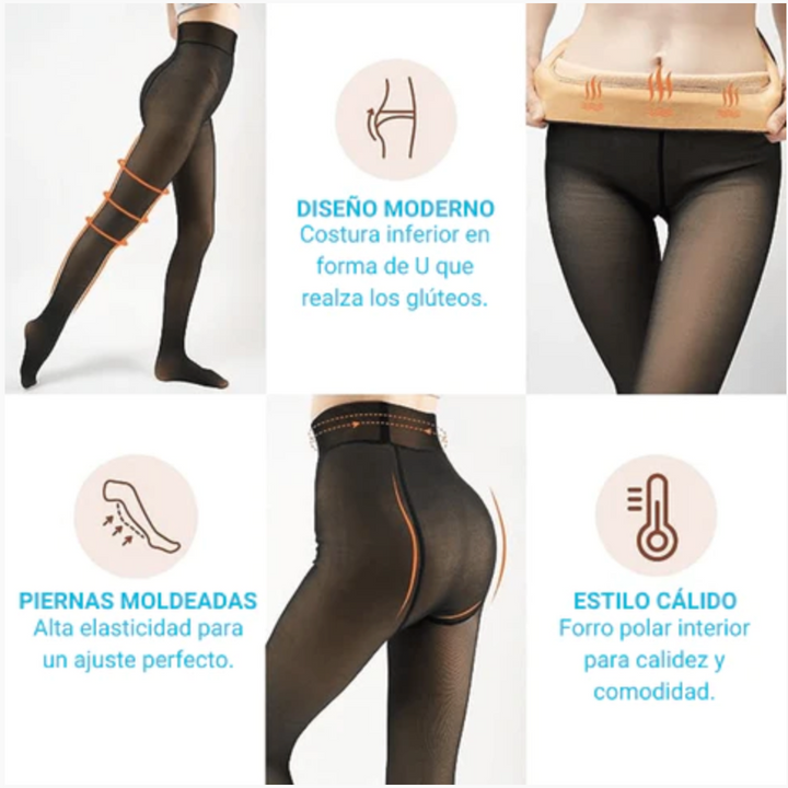 Leggings afelpados - medias termicas gruesas