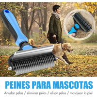 Peine anti-nudos y masajeador para Mascotas