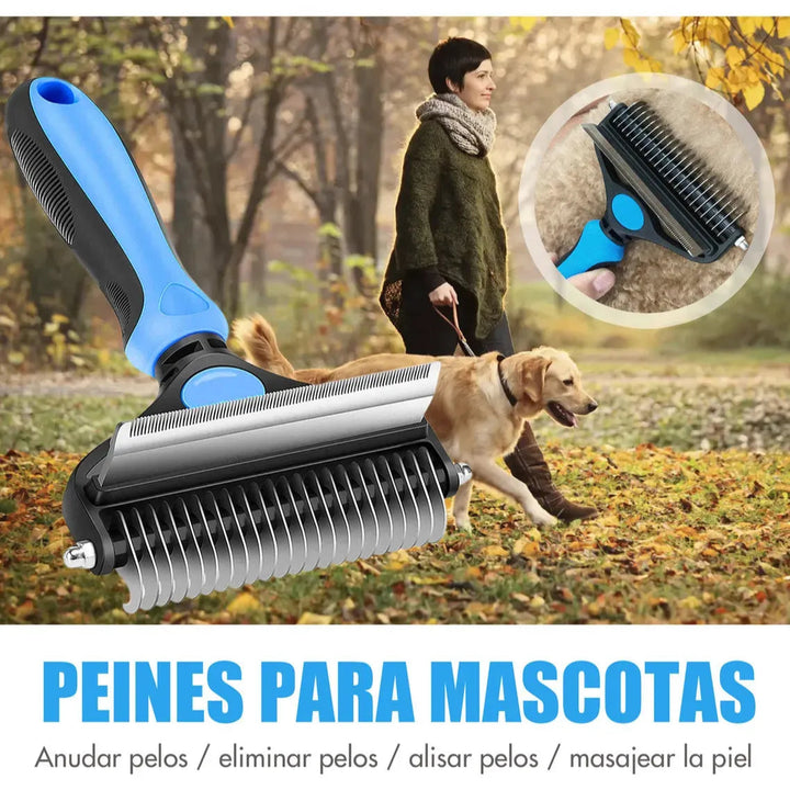 Peine anti-nudos y masajeador para Mascotas