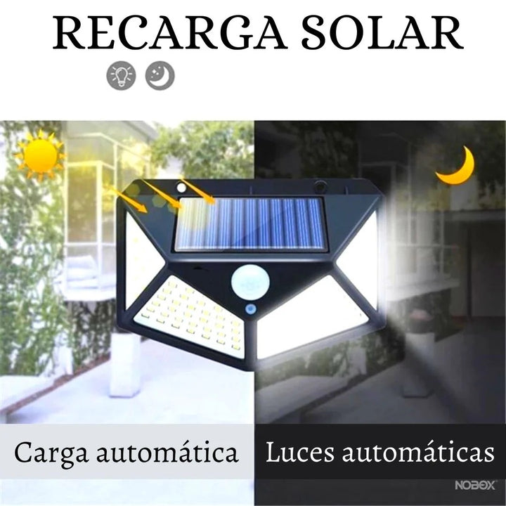 Lámpara solar 180° con sensor de movimiento