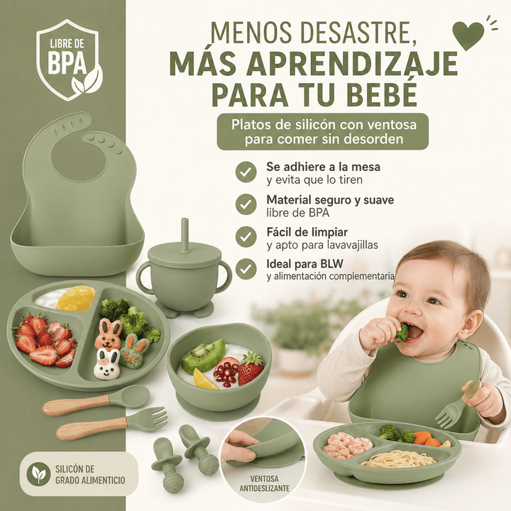 Kit De Platos Silicon Para Bebes