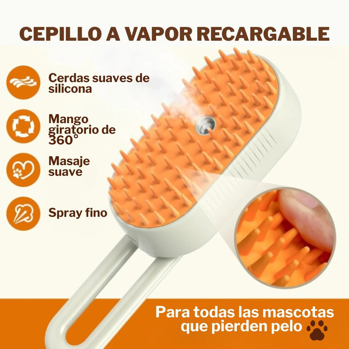Cepillo Relajante de Vapor - Mascotas 3 en 1