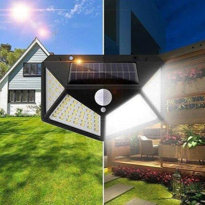 Lámpara solar 180° con sensor de movimiento