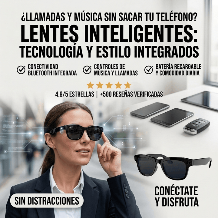 Lentes con Cámara HD y Bluetooth integrado