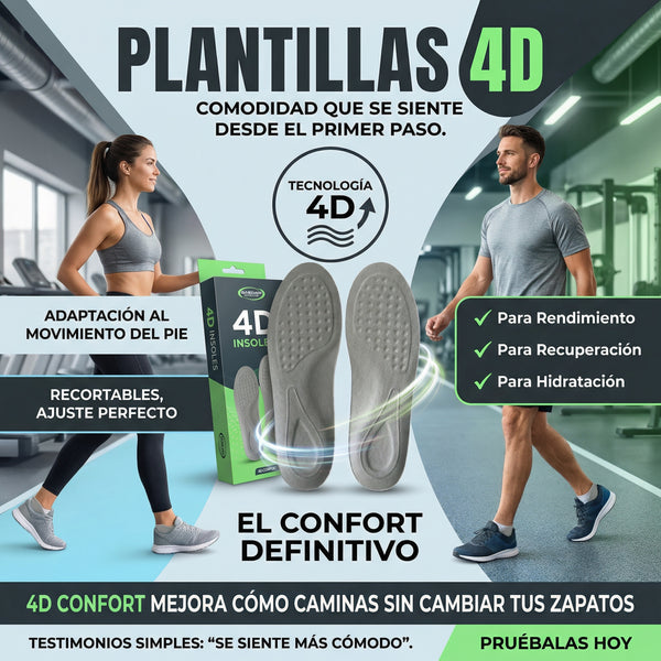 Plantillas 4D -Caminatas Largas sin Dolor