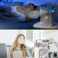 Aire Acondicionado Portátil 3 en 1 – Humidificador de Hielo y Luz LED